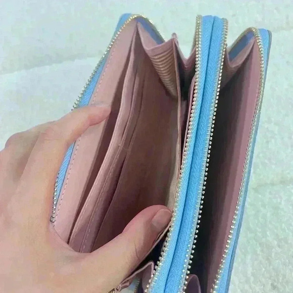 Trendy Color-Block Long Wallet  with Multiple Compartments - - Picture 7 of 9